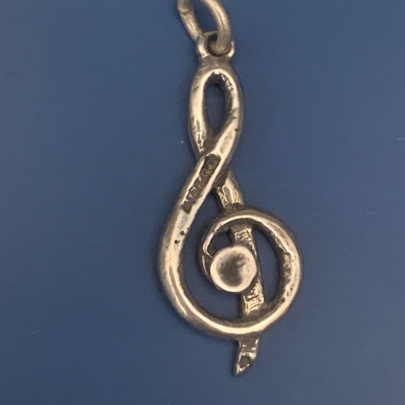 Treble Clef Music Note Sterling Silver Jewelry Charm #musician - Picture 2 of 3